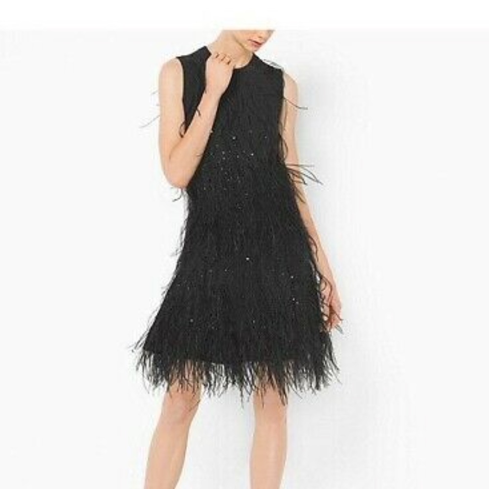 RARE  Michael Kors 2016 Fall Runway 2pc Ostrich Feather Embellished Cashmere Set